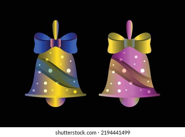 Christmas colorful bell vector design template, Christmas decorations