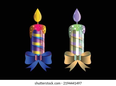 Christmas colorful candle vector design template, Christmas decorations