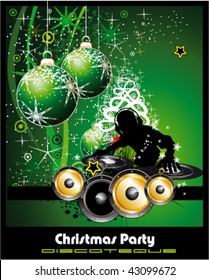 Christmas Colorful  Disco Party Flyer background