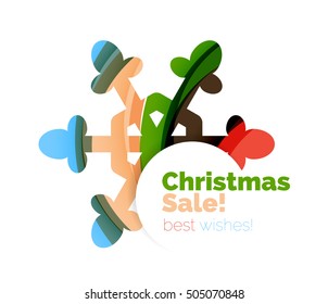 Christmas colorful geometric abstract background. Vector