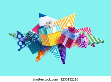 Christmas colorful gifts