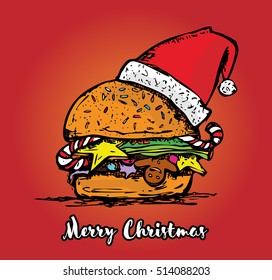 Christmas colorful hamburger