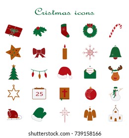Christmas colorful icons