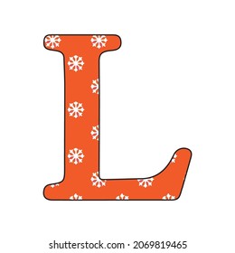 Christmas Colorful Pattern With Alphabet Letter L . Vector Art Design Illustration.	
