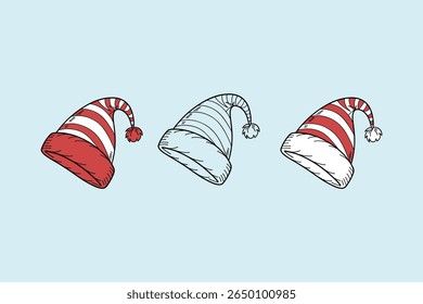 christmas colorful santa hat vector