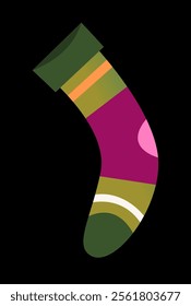 christmas colorful sock for gift vector illustration
