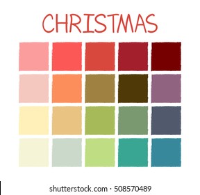 Christmas Colorful Tone Colors. Palette Scheme Pastel Vintage Colors without Code. Vector Illustration