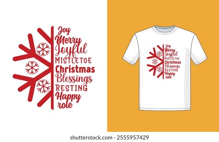 Christmas colorful typography t-shirt, Christmas Gift,  Christmas T-shirt, Ready to print, Modern, simple, lettering, tree, T-shirt Design Template