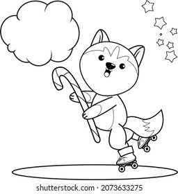 Christmas coloring book with cute husky_40