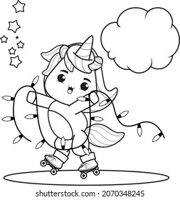 Christmas coloring book with cute unicorn_41