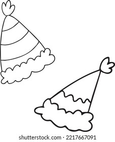 Christmas coloring book. coloring page. children's coloring book. Christmas hats. set of hats