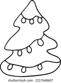 Christmas coloring book. coloring page. children's coloring book. Christmas tree. christmas tree coloring book