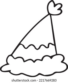 Christmas coloring book. coloring page. children's coloring book. Christmas hat.