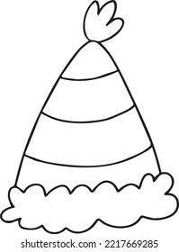 Christmas coloring book. coloring page. children's coloring book. Christmas hat.