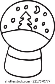 Christmas coloring book. coloring page. children's coloring .magic ball