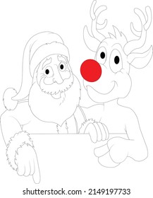 Christmas coloring book page for kids and adults