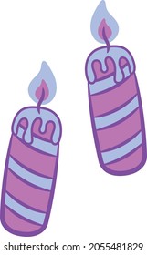 Christmas coloring candles sticker drawing