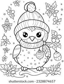 Christmas Coloring Page for adults vector illustration