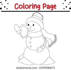 Christmas coloring page for children. Black and white vector illustration for coloring book