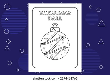 Christmas coloring page design for kids. Children coloring page interiors