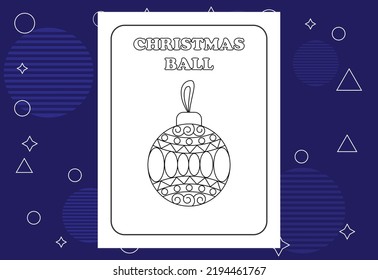 Christmas coloring page design for kids. Children coloring page interiors