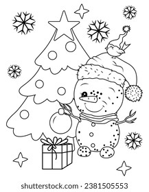 christmas coloring page for kids