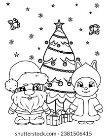 christmas coloring page for kids