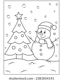 Christmas coloring page for kids