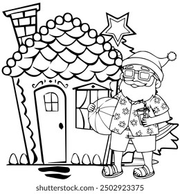 Christmas coloring page for kids and adults