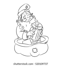 Christmas coloring page with Santa Claus