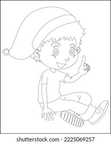 Christmas Coloring Pages Line Art Vector