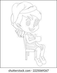 Christmas Coloring Pages Line Art Vector