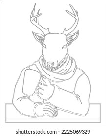 Christmas Coloring Pages Line Art Vector