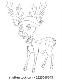 Christmas Coloring Pages Line Art Vector