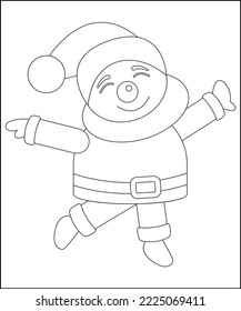 Christmas Coloring Pages Line Art Vector