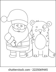 Christmas Coloring Pages Line Art Vector