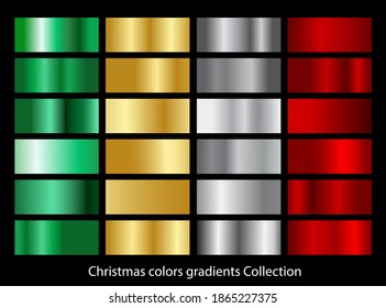 Colección de degradados de colores de Navidad. Ilustración vectorial.