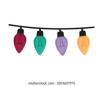 christmas colors lights over white