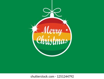 Christmas colors vector. Merry Christmas colored shining ornaments vector. Holiday background with hanging Christmas ball. Elegant colorful festive background. Minimalist Christmas card vector