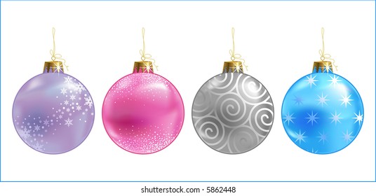 christmas colour & ornate balls