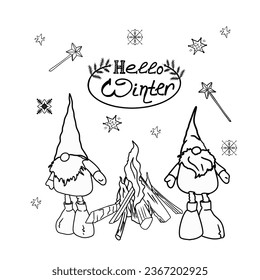 Christmas colouring pages from Christmas elements, animals and other decorations. New Year's colouring. For child colouring book, tattoo design, printing, package, card, designer, clothes, icon