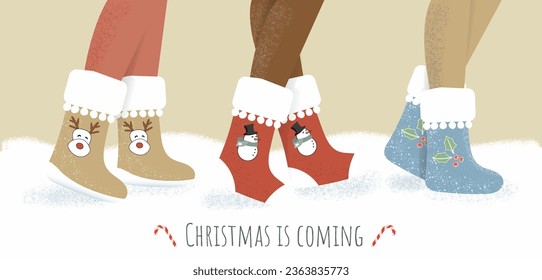 Christmas is coming greeting card banner background