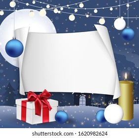 Christmas Is Coming. Christmas holiday, vector background with logo