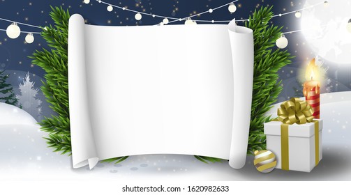 Christmas Is Coming. Christmas holiday, vector background with logo