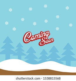 christmas is coming soon invitation party card vector logo design