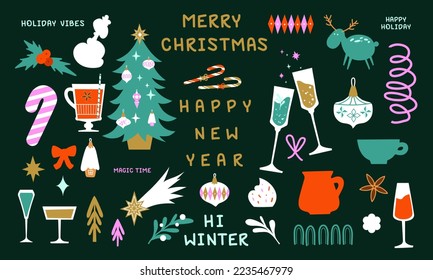 Christmas is coming! Vector illustrations of Christmas and other objects.