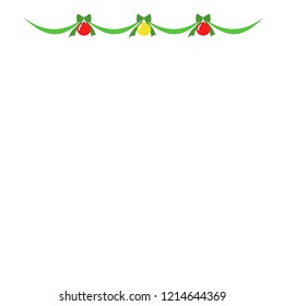Christmas composition with balls and ribbons in flat style. EPS 10