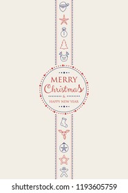 Christmas composition with decorations and wishes. Vector.