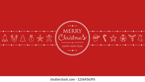 Christmas composition with decorations and wishes. Vector.
