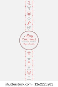 Christmas composition with decorations and wishes. Vector.